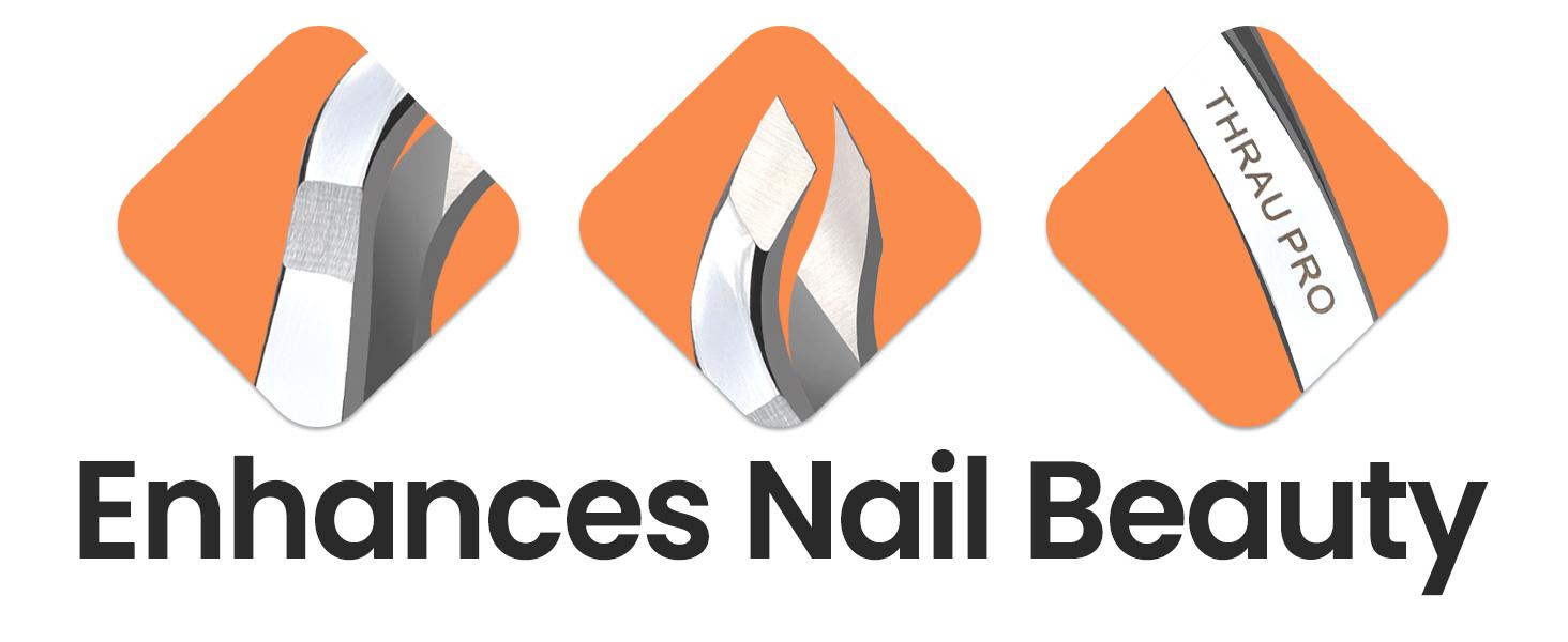 THRAU Mini Cuticle Trimmer Tweezers, Professional Cuticle Nippers Cutter for Manicure and Pedicure, Stainless Steel Precise Nail Clippers Scissors