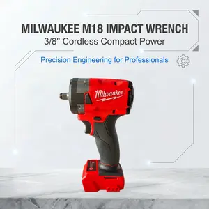 Milwaukee 3/8 Inch Multi-Fit Cordless Impact Wrench, Construction Tools, Speed Wrench,Striker Tool With 18V Working Voltage,300Nm Maximum Torque,0-2400RPM No-Load Speed And 0-3500IPM Impact Rate ForMechanical Repair And AutomobileMaintenance Works