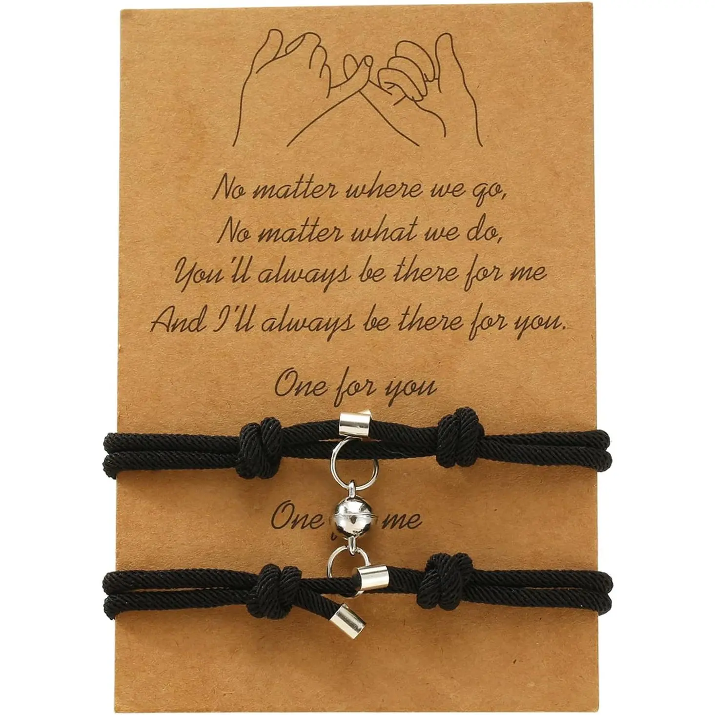 Pinky Promise Distance Matching Bracelets Friendship Couple  Bracelet Adjustable Cord Heart Bracelet For Graduation Valentine's Day Father's Day Daily Gifts