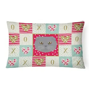212 MAIN Scottish Fold Cat Themed Heavyweight Rectangular Fade-Resistant Decorative Cushion - 12x3x16 in. Fabric Pillow for Indoor Bedding, Soft Furnishings, Decor Items