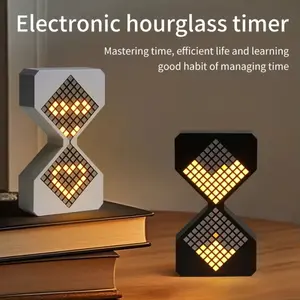 LED Digital Electronic Sand Timer, Gravity Sensor Timer, Adjustable 1-30 Minutes, DIY Digital Timer, LED Night Light, Kitchen, Bedroom, Classroom, Office