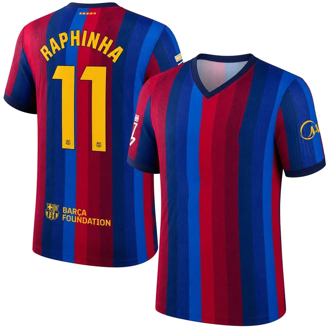 Unisex Soccer Jersey Blue Red Striped Soccer Jersey #11 Raphinha Fan Style Football Shirt 2026/2027 Y9, Gift For Him, Gift For Her.