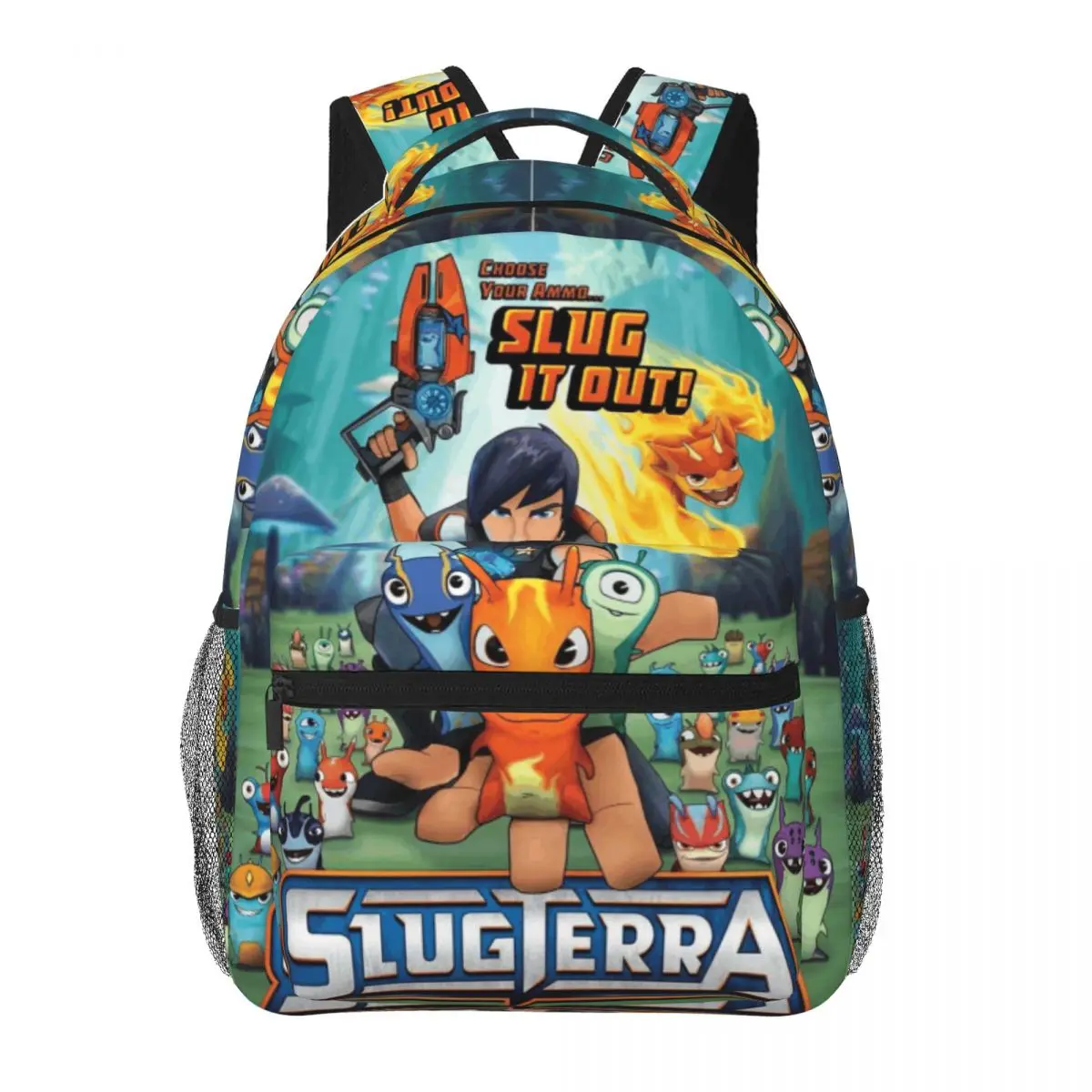 Kids Slugterra Backpacks for School Large Capacity All Over Print Slugterra Laptop Daypack for Campus Daily Commute Durable Lightweight Slugterra School Bag for Teens Students College