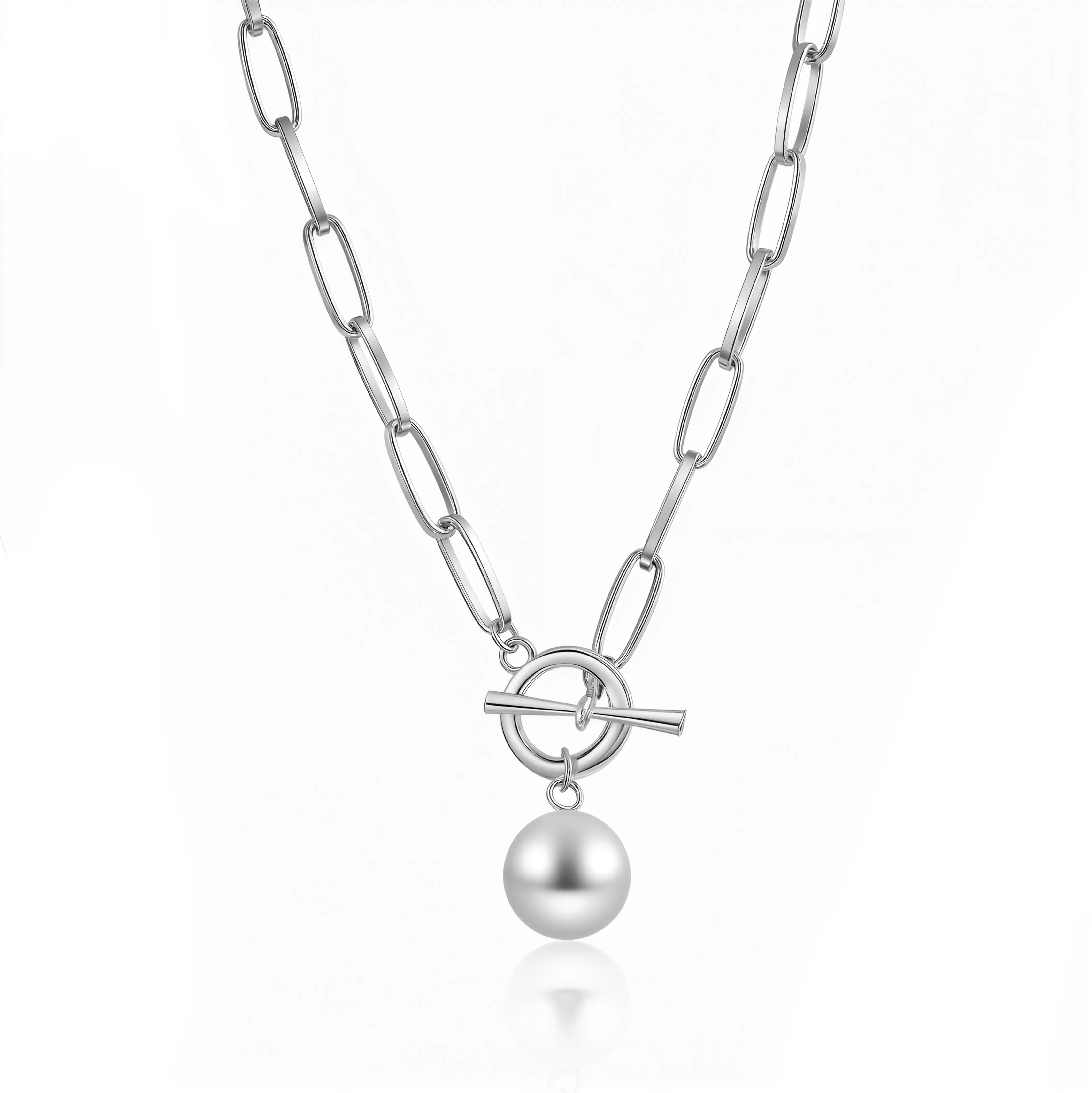 Aprilery Chain with Ball Pendant Necklace, Fashion Jewelry for Daily/Party Wear