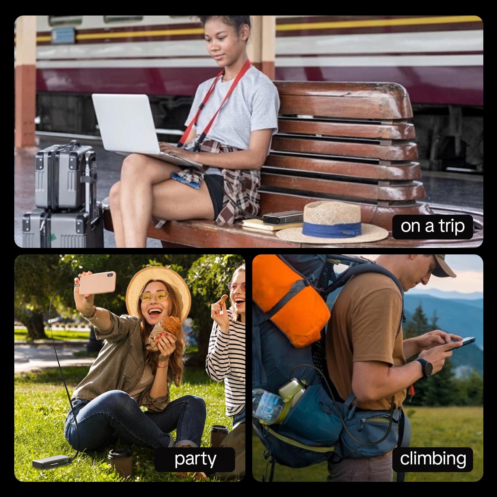 mfish Fast 45W 10000mAh Power Bank with Auto-Retractable Cable and Digital Display  for iPhone 16/15 Series, Galaxy, MacBook dealsforyoudays