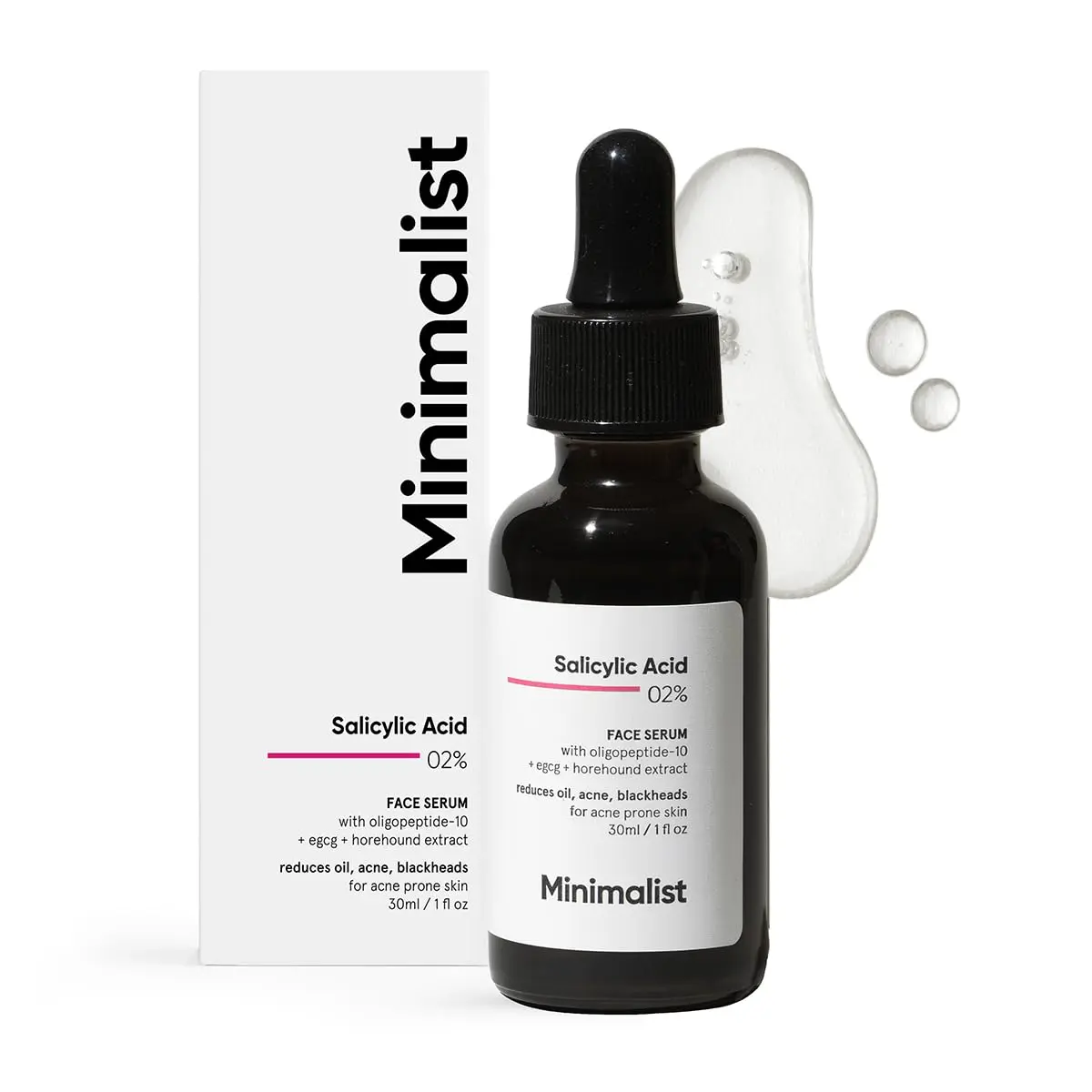 Minimalist Salicylic Acid 2% Face Serum | Reduces Blackhead & Open Pores | Reduces Excess Oil & Bumpy Texture | BHA Liquid Exfoliant for Oily Skin | For Women & Men | 1 Fl Oz/30ml