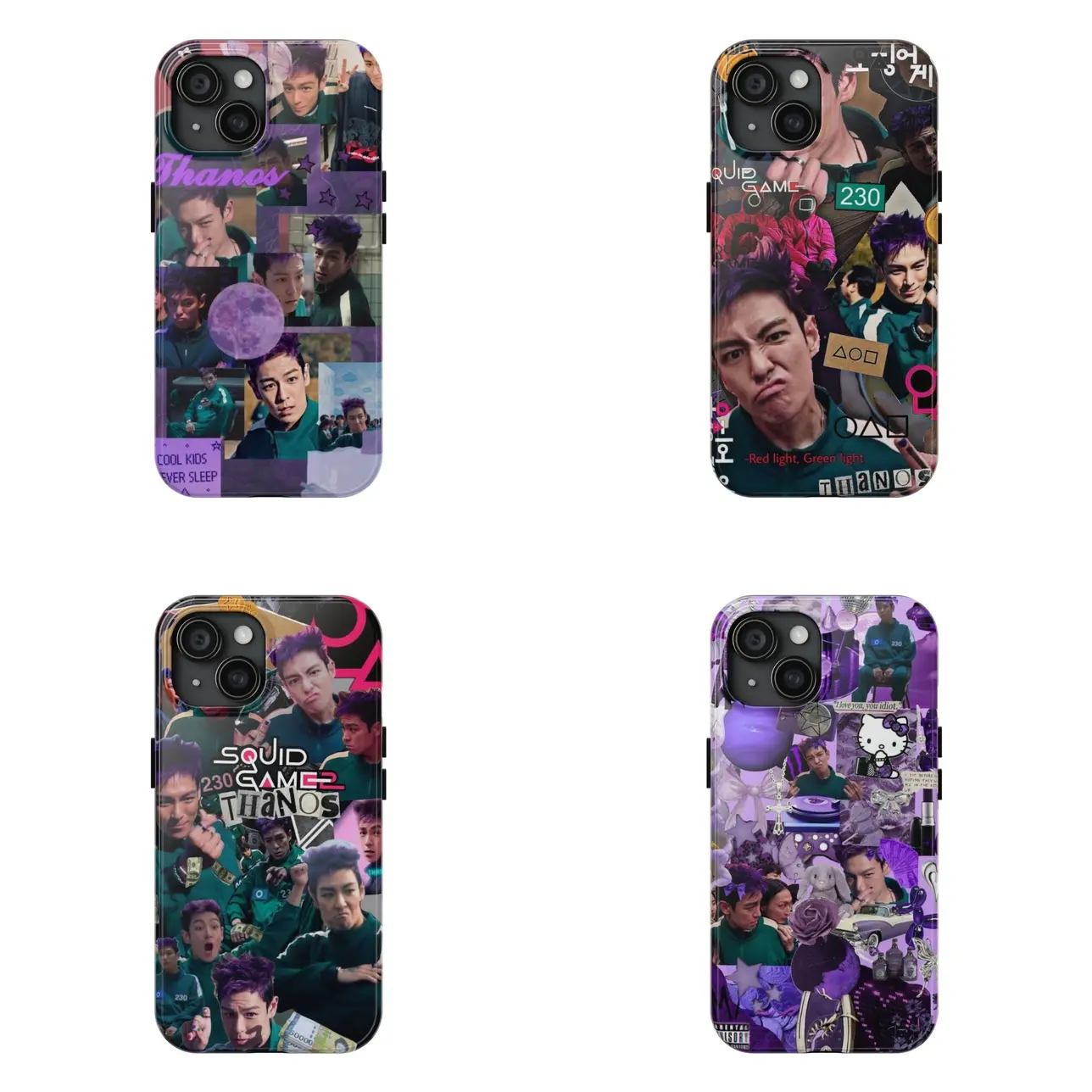Thanos Squid Game Movie Character Phone Case Player 333 Case For iPhone 15 14 13 12 11 Pro Max 8 Plus X, Samsung Galaxy S24 S23 S22 S21 Phone Accessories Protection Protective
