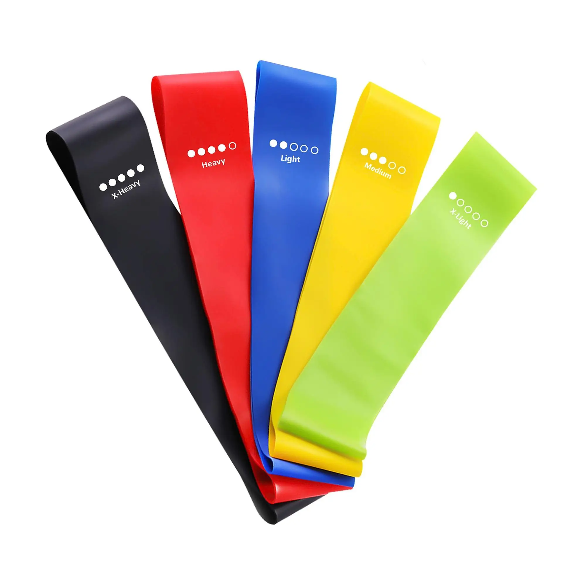 5 Counts/set Mini Loop Resistance Band Set with Storage Bag, Portable Exercise Band, Home Gym Exercise Stretching Training Equipment