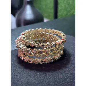 Elegant Kundan and Stone Bangles