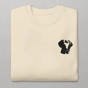 Custom Embroidered Pet Silhouette Crewneck Sweatshirt Unisex