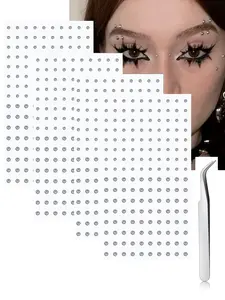 Silver Color Lip Studs Patches with Tweezers, Fake Nose Rings Accessories, No Piercing Body Jewelry for Men and Women