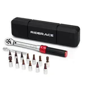 RIDERACE Torque Wrench Kit – Essential for Road & Mountain Bike Maintenance, Includes Socket Bits & Extension Bar