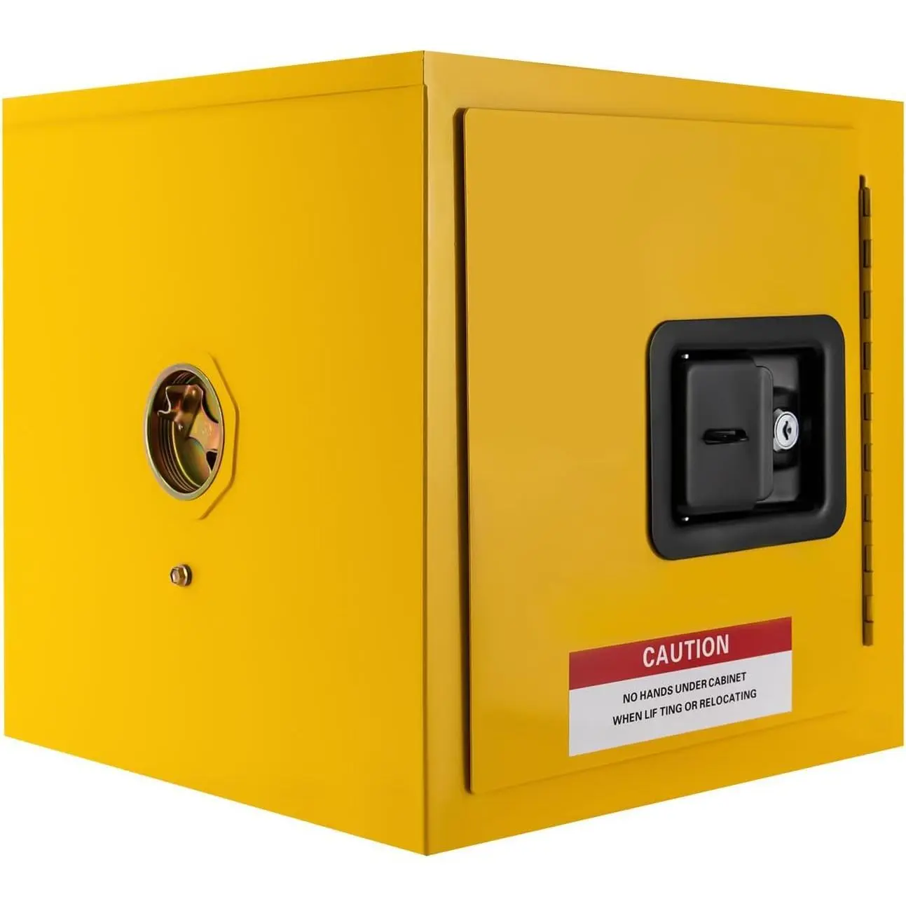 Flammable Storage Cabinet 10" x 10" x 11.4", Double-Walled Steel, Adjustable Shelf, Fireproof Yellow Safety Cabinet for Industrial, Commercial, and Home Use (Yellow)