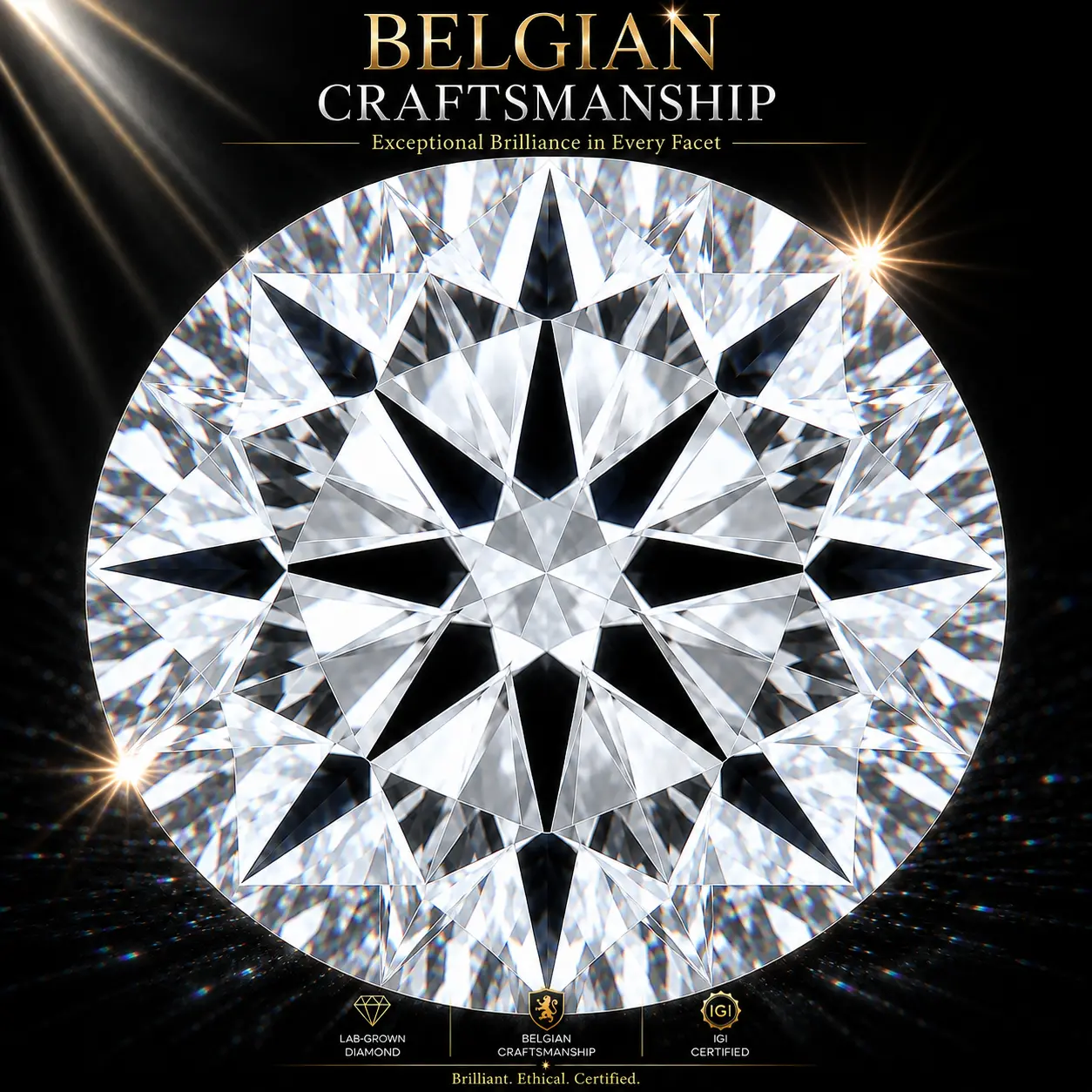 Belgian Craftsmanship Lab-Grown Diamond 1CT IGI Certified Exceptional Brilliance in Every Facet