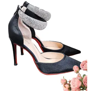 Women's High Heels Destiny Closed Toe Strappy Heels Sexy Rhinestone Ankle Strap Pumps Wedding Bridal Party Dress Shoes