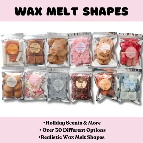 Fall & Christmas Wax Melt Shapes, Variety Of Wax Melts