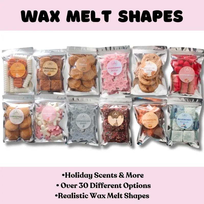 Fall & Christmas Wax Melt Shapes, Variety Of Wax Melts