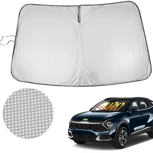 Windshield Sun Shade for Kia Sportage 2017-2026 Custom Fit 240T Reflective Fabric Foldable Sun Visor Blocks 99% UV Rays Keeps Car Cool Car Sunshade