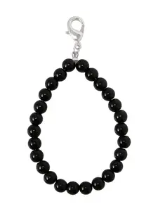 Black Agate 6mm Mala Beads Keychain Healing Gemstone Jewelry for Birthday Gift