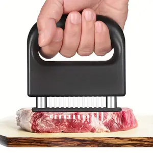 48-Blade Meat Tenderizer - Stainless Steel Ultra Sharp Needle Blade Tenderizer for Tenderizing Beef, Pork, Turkey, Fish - Ideal for Marinade, BBQ and Cooking Tool