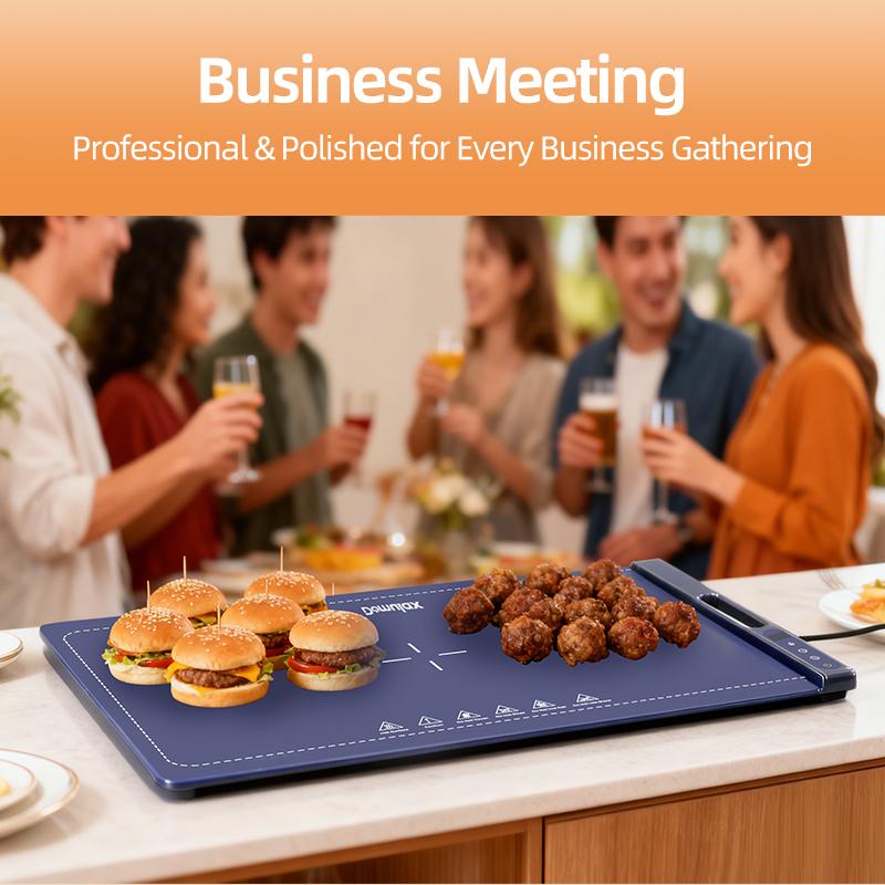Domulax Food Warming Mat,2025 Updated Electric Keep food hot,chafing dishes for buffet and heated in winter with 7 Temperature Levels & 4 H Timer Control unique handle design Easy to Clean,Winter gifts, Christmas gifts