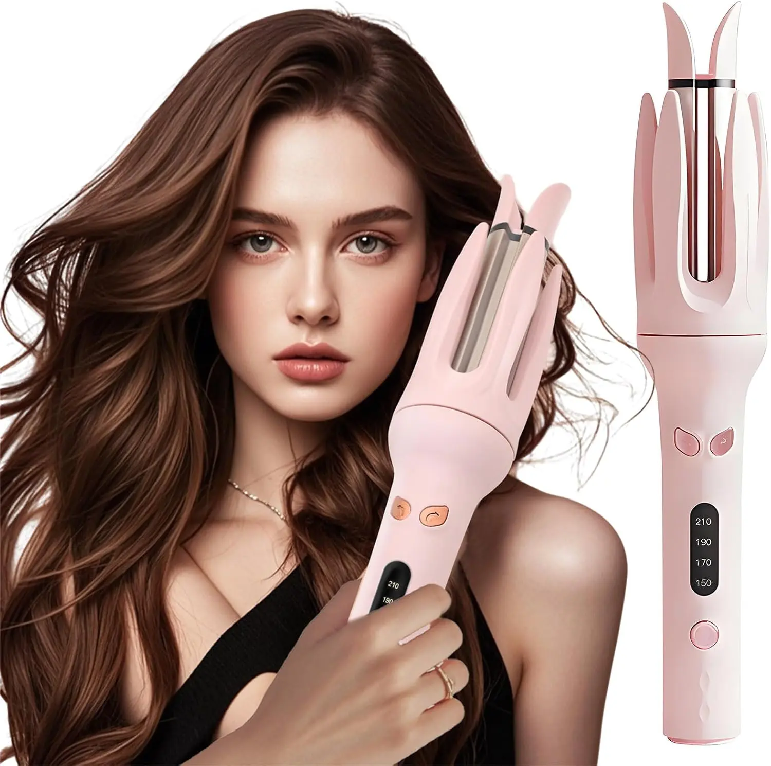 Automatic Rotating Curler, Hair Styling Tool for Curls & Wavy Hair Styling with 4 Adjustable Temperatures and Anti-Scald Shell, Wavy Hairstyle, Haircare Curler, Self Rotating Curler