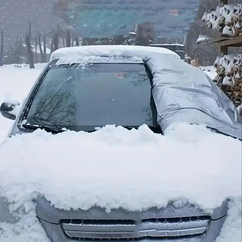 Christmas Universal Car Sunshades Snow Cover, 1 Count Winter Portable Foldable Car Windshield Cover, Auto Exterior Accessories