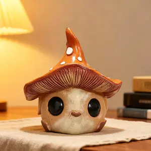 Mushroom-shaped decorative figurine, creative home decoration, extraterrestrial big-eyed figurine, resin figurine