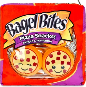 iscream Bagel Bites Cheese and Pepperoni Themed Cushion Pillow Set, 12" x 12" Household Textile Accessory