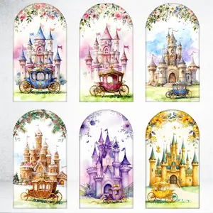 Fairytale Castle Carriage Arch Backdrop Cover for Princess Birthday