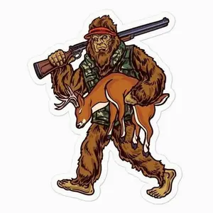 Hunting Deer Sticker For Car Bumper Helmet Window Water Bottle, Waterproof Vinyl Decal For Hunters, Outdoorsy Wildlife Hunt Decor Gift, Rustic Deer Head Hunting Lover Sticker, Laptop Water Bottle Decal