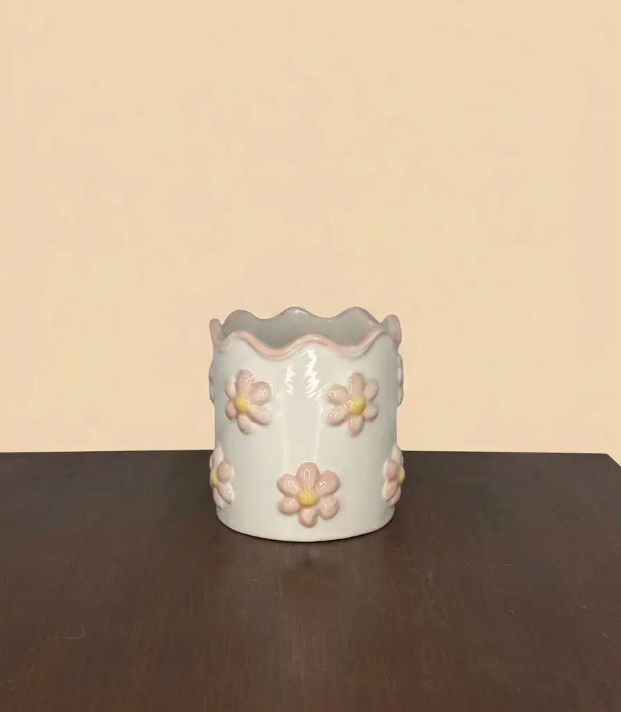 White and Pink Flower Planter
