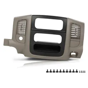 Fit For 02-05 Dodge Ram Dash Radio Bezel Climate Trim Panel Vents Storage Beige
