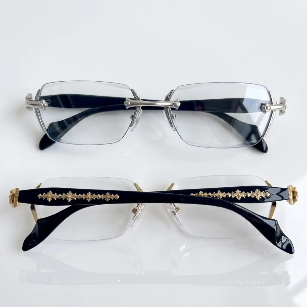 unisex Luxury Rimless Blue Light Blocking Glasses for Men and Women, Anti-Fatigue Eyewear for Office Work, Gaming, and Screen Protection, Stylish Lightweight Frames adult