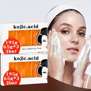 65g * 6 packs of handmade soap with kojic acid, deeply cleanses and nourishes facial and body skin, creating flawless and radiant skin - suitable for all skin types, suitable for both men and women