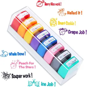 8Pcs Teacher Stamps for Classroom Self-inking Stamps for Teachers Funny Personalized Teacher Stamps for Grading Office Teacher Supplies for Classroom