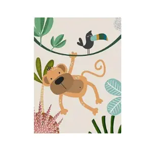 1pc Hanging Golden Monkey Canvas Art 16x20 Inches Unframed, DIY Paint by Numbers Kit for Beginners, Perfect for Home Wall Decoration and Gifts