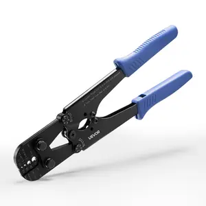 【Spotlight Day】VEVOR Crimping Tool, 3/64" - 1/8" Steel Wire Rope Crimper, with Clear Metric and Imperial Markings, Adjustable Force, Crimp Pliers for Aluminum Oval and Dual Sleeves, and Annealed Copper Sleeves