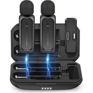 2 count  Lavalier Microphone for  iPad Android with  Case 7H Clip  Lapel Microphone  for Video Recording Vlogging, YouTube, Interview, 3 Mode Denoise, 70ft