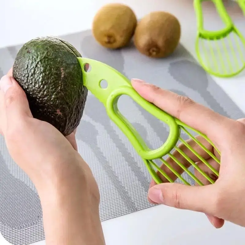 Creative Design 3 in 1 Avocado Slicer, 1 Count Multifunctional Manual Avocado Cutter, Fruit Cutting Tool for Kitchen, Kitchen Gadgets 2024