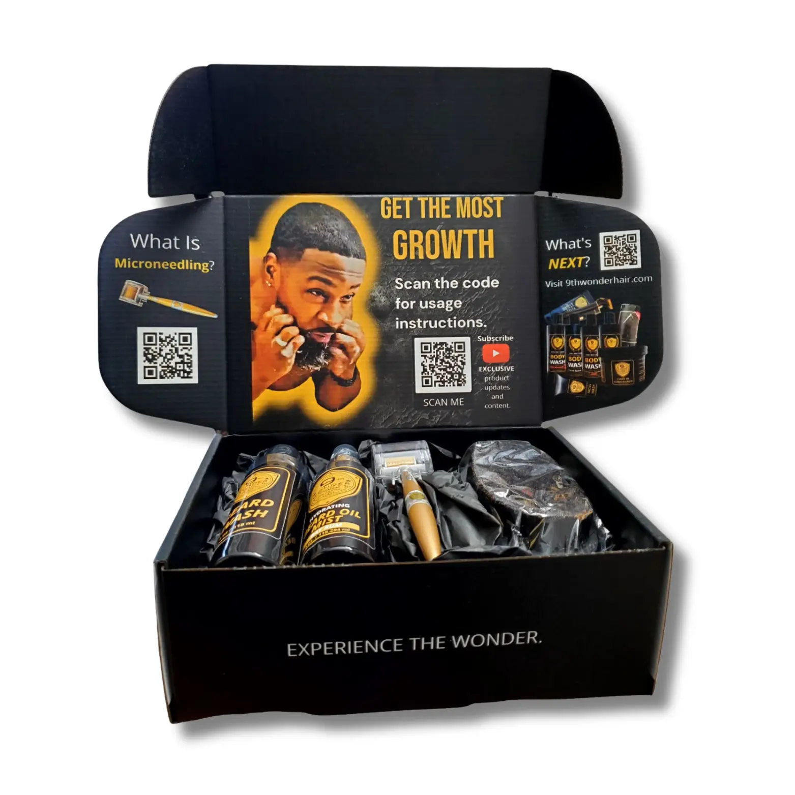 Deluxe Beard System - Silicone-Free Organic Amino Acid Colour Protection Anti-Dandruff Cream Hair Care Brush Derma Roller Moisturizing