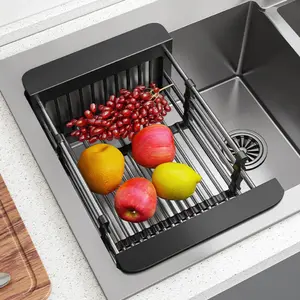 Stainless Steel Retractable Dish Drying Rack, Adjustable Orangizer Expandable, Storage Organizer,Over Sink Drainer Sink Rack for Kitchen Plates & Bowls