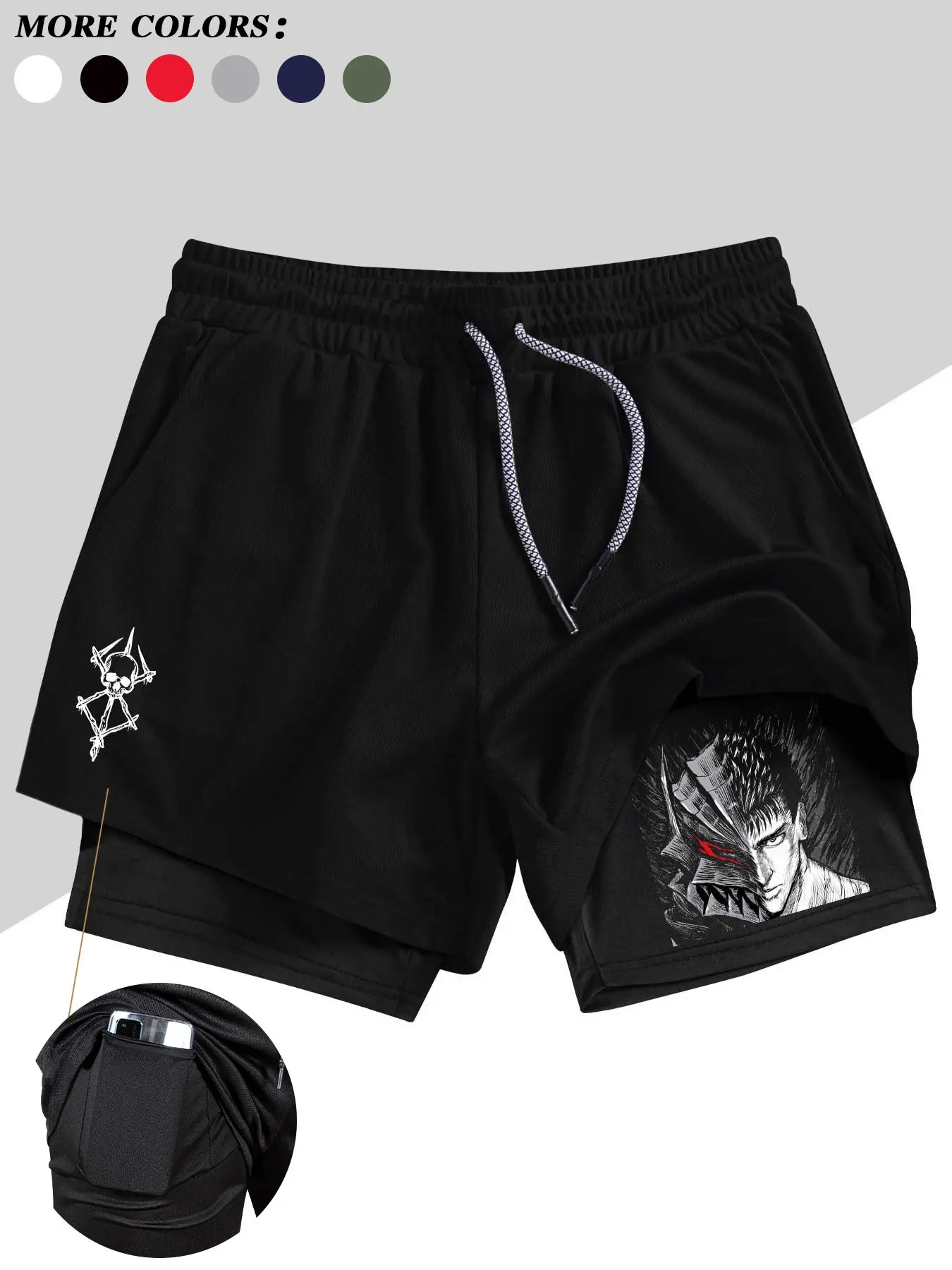 Stylish summer sports shorts! Multi-colored, double-layered Fashion athletic shorts with logo detailing on the sides. Quick-drying and breathable, perfect for basketball, sprinting, and fitness training, Fitness Workout Shorts. Energetic and dynamic.