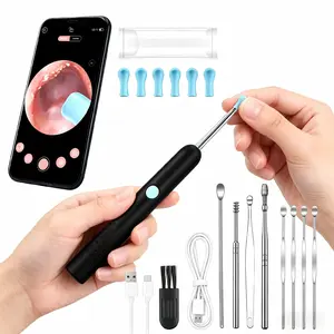 HD WiFi Bluetooth Visual Ear Spoon Kit with 6 Silicone Tips, Lightweight Portable Ear Wax Removal Tool for Adults and Kids, Earwax Cleaner Camera Cleaning Stick Remover