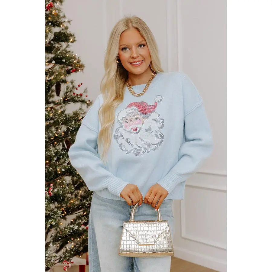 Santa Baby Cross Stitch Embroidered Sweater