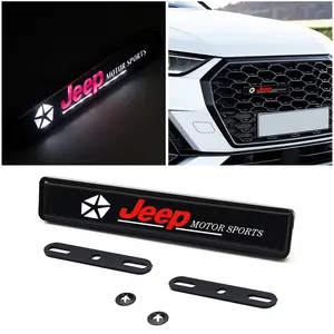Car Decorative LED Light Front Grille Badge Emblem for Jeep Wrangler Grand Cherokee Compass Renegade Liberty Commander Accessories Vehicle Exterior Decoration