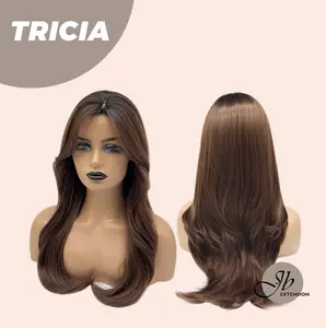 JBEXTENSION 23 Inches Curly Mocha with Dark Root Wig TRICIA JBEXTENSION 23 Inches Curly Mocha with Dark Root Wig TRICIA