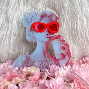 Vintage Art Sculpture Design Neon Sign, USB Powered LED Glowing Sign, Wall Decor for Bedroom, Bar or Party Decoration, Bedroom Accessories