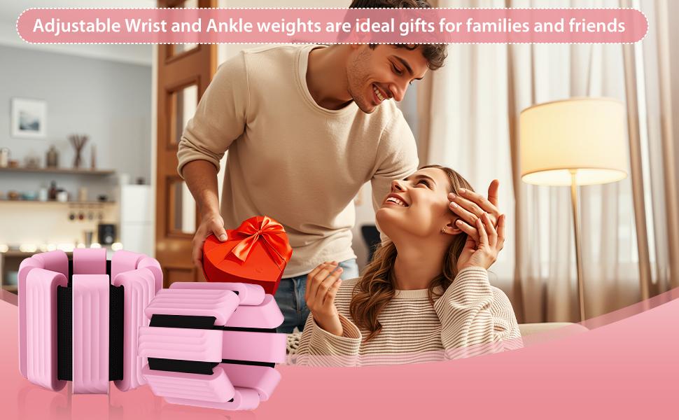 Silicone Wrist Bangles,Adjustable Wrist Weighted Bracelet，Wrist Weights, Adjustable Wearable Wrist Ankle Weights for Women/Men, Silicone Wrist Bangles for Walking, Yoga, Pilates, and Gym, Arm & Leg Workout, 1lb*2pcs,Mother's Day Gifts