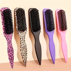 4 Piece Set Smooth Back Brush Soft Hair Comb Leopard Print Edges Trim Hair Edges Add Shine Hair Straightening Comb Straighten Curly Hair Home Essentials